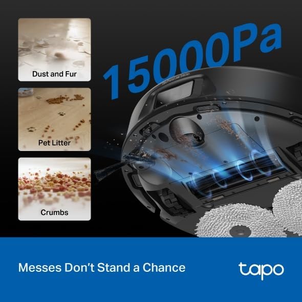 Tapo RV50 Pro Omni 15000Pa Robot Vacuum Cleaner with Mop, All in One Dock