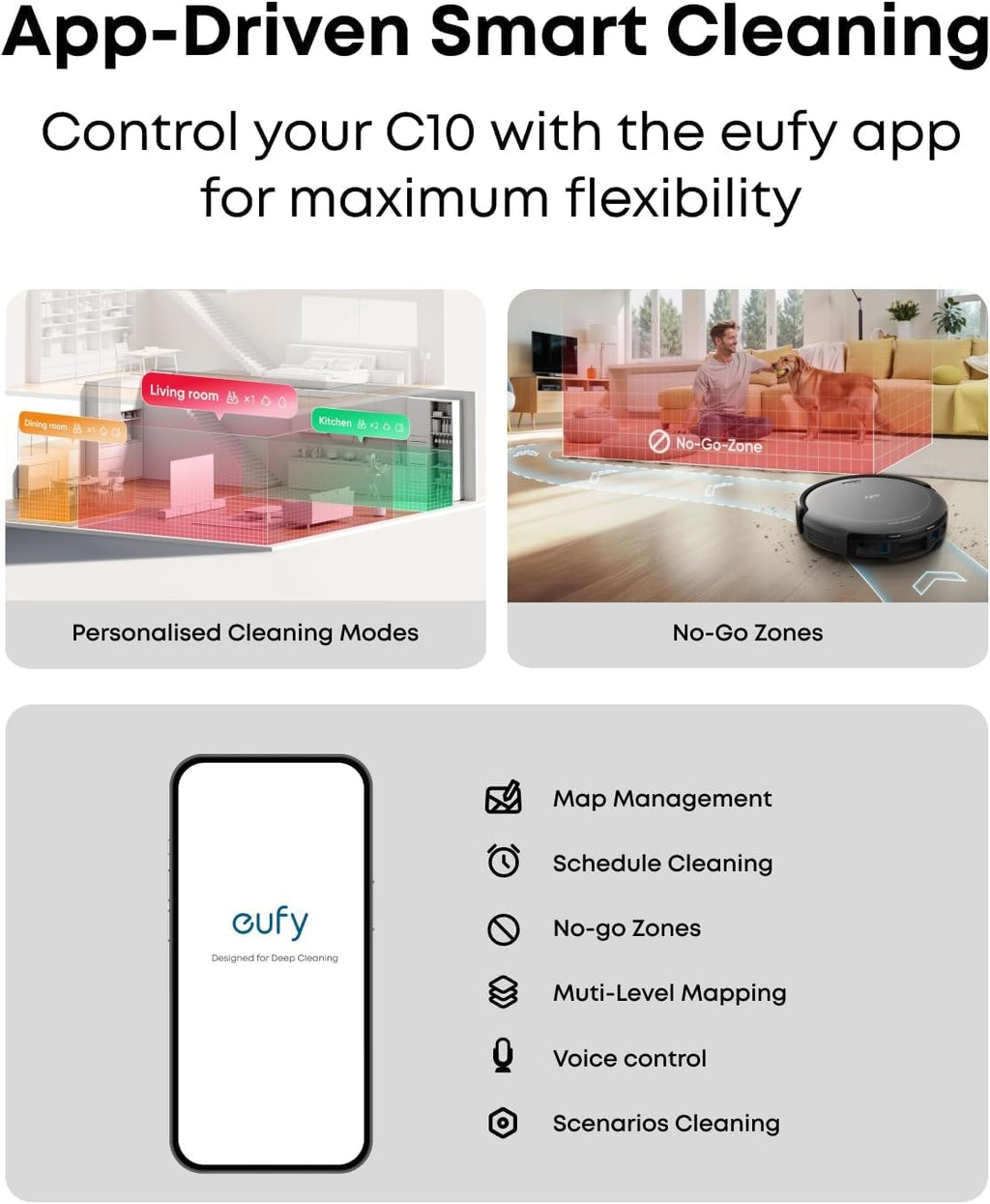 eufy Robot Vacuum Cleaner, C10, Self Emptying,8 Weeks Hands Free