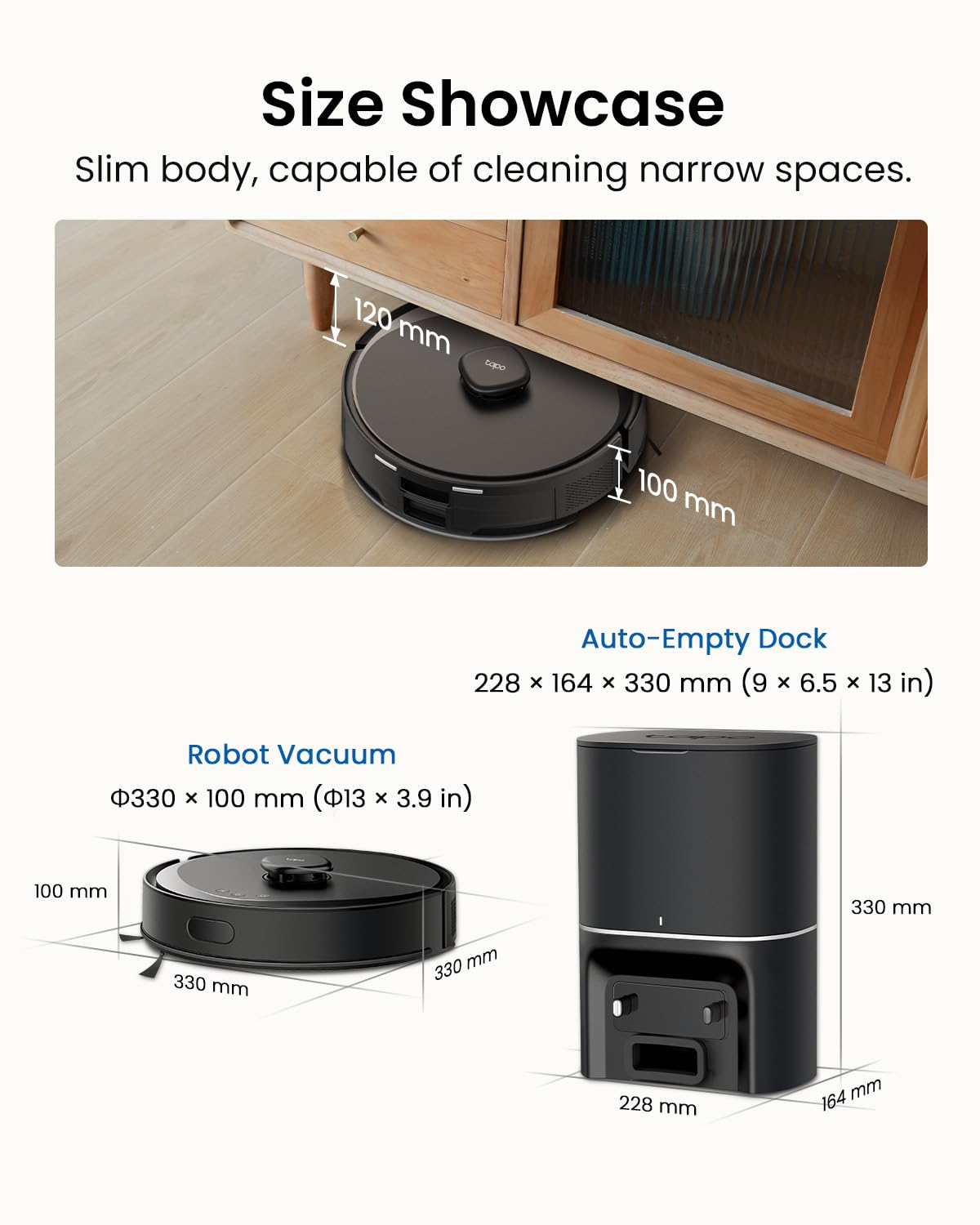 Tapo RV50 Pro Omni 15000Pa Robot Vacuum Cleaner with Mop, All in One Dock