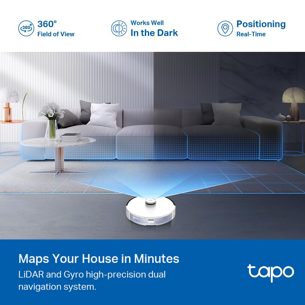 Tapo RV50 Pro Omni 15000Pa Robot Vacuum Cleaner with Mop, All in One Dock