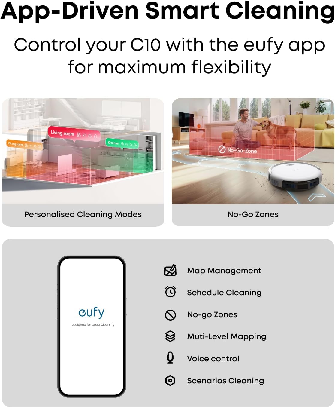 eufy Robot Vacuum Cleaner, C10, Self Emptying,8 Weeks Hands Free