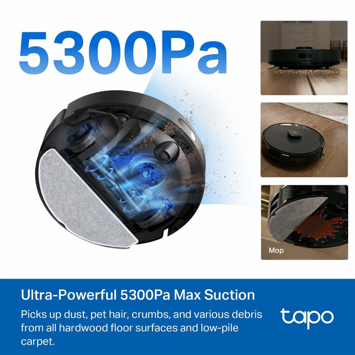 Tapo RV50 Pro Omni 15000Pa Robot Vacuum Cleaner with Mop, All in One Dock
