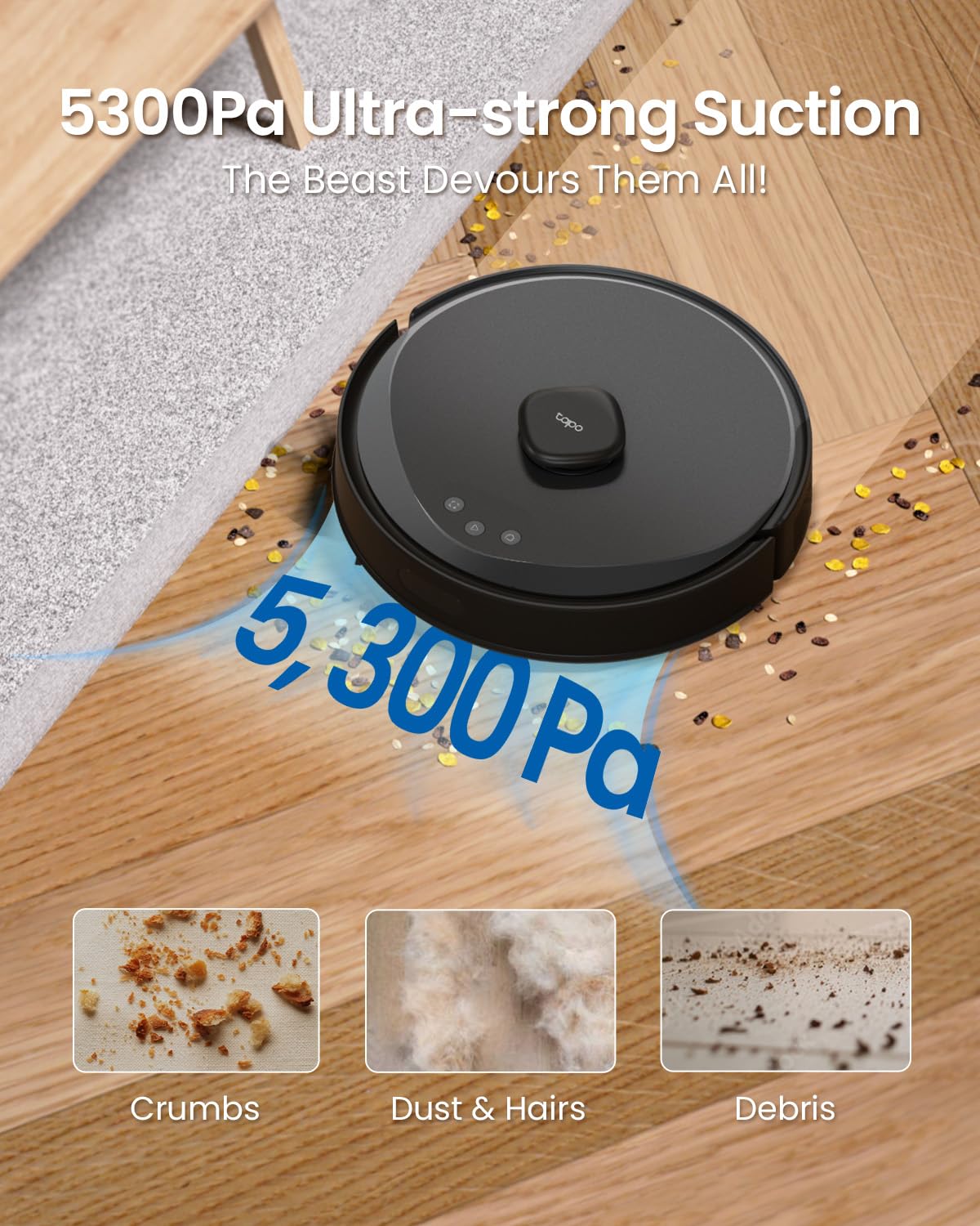 Tapo RV50 Pro Omni 15000Pa Robot Vacuum Cleaner with Mop, All in One Dock