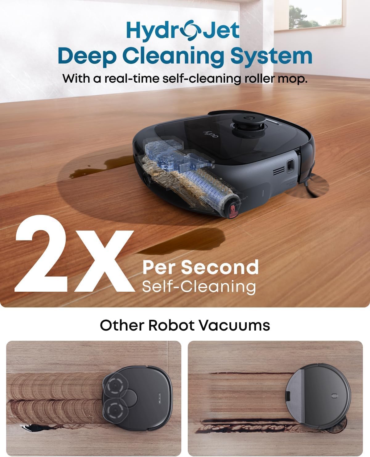 eufy C28 Omni, Robot Vacuum Cleaner with Mop,HydroJet Self Clean Roller Mop