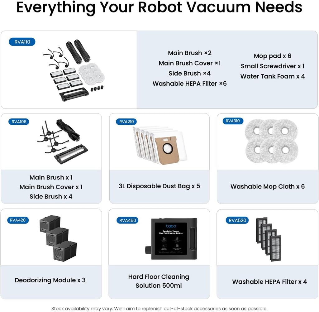 Tapo RV50 Pro Omni 15000Pa Robot Vacuum Cleaner with Mop, All in One Dock